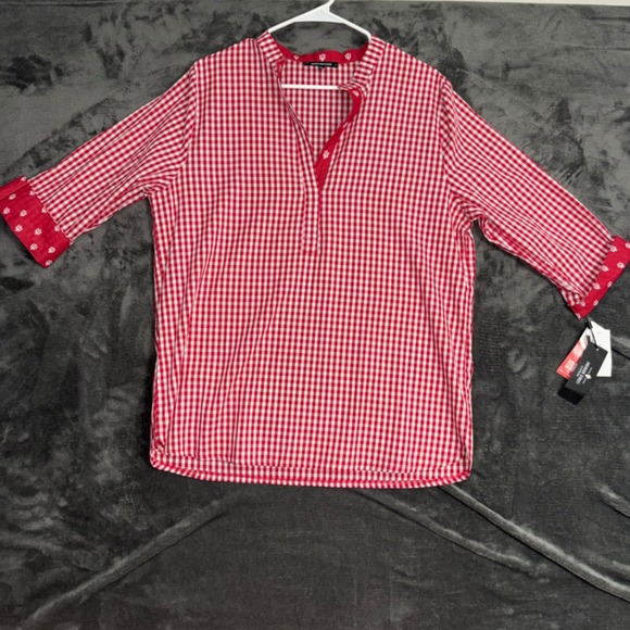 Emerson Street Clothing Tops - NWT Womens Large Emerson Street Indiana University Hoosiers Top Gingham Blouse